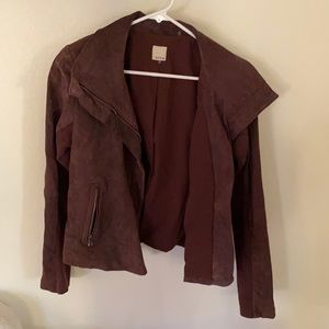 EUC ecru Suede Leather Jacket